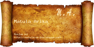 Matula Arika névjegykártya